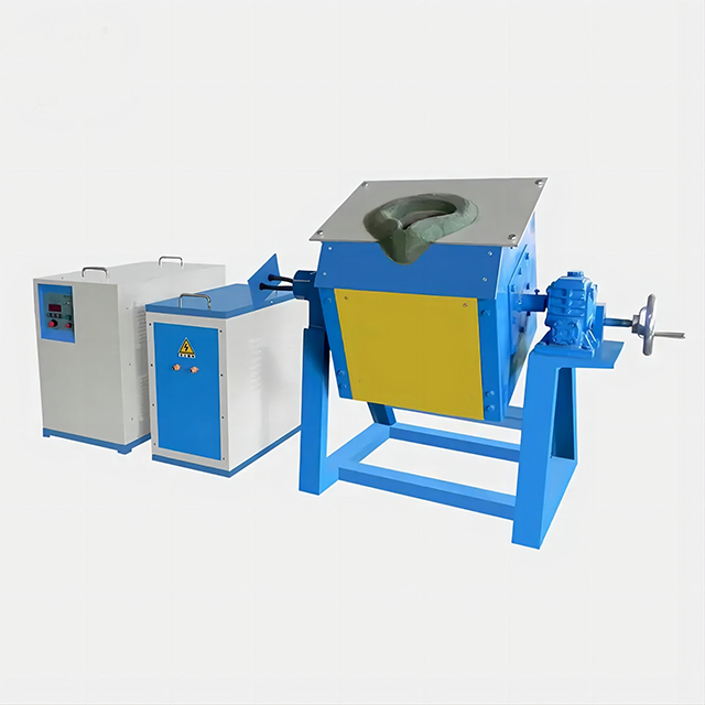 Manual or automatic IGBT induction melting furnace for 100kg copper/aluminium