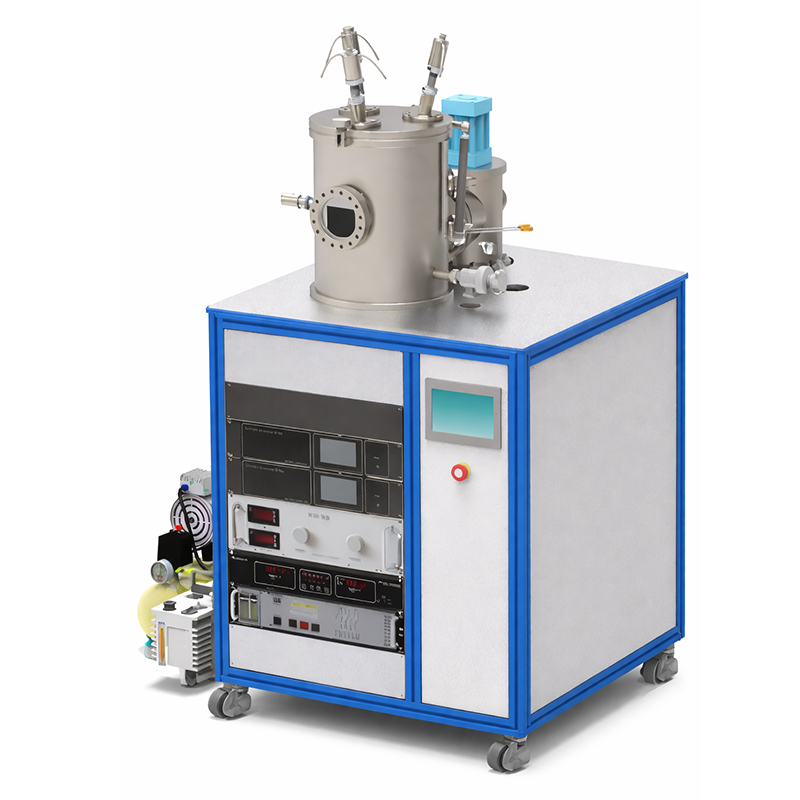 High Vacuum Dual-Source DC/RF Magnetron Sputtering Coater with 2